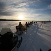 Snowmobiles Lake Photo L.Rynbäck